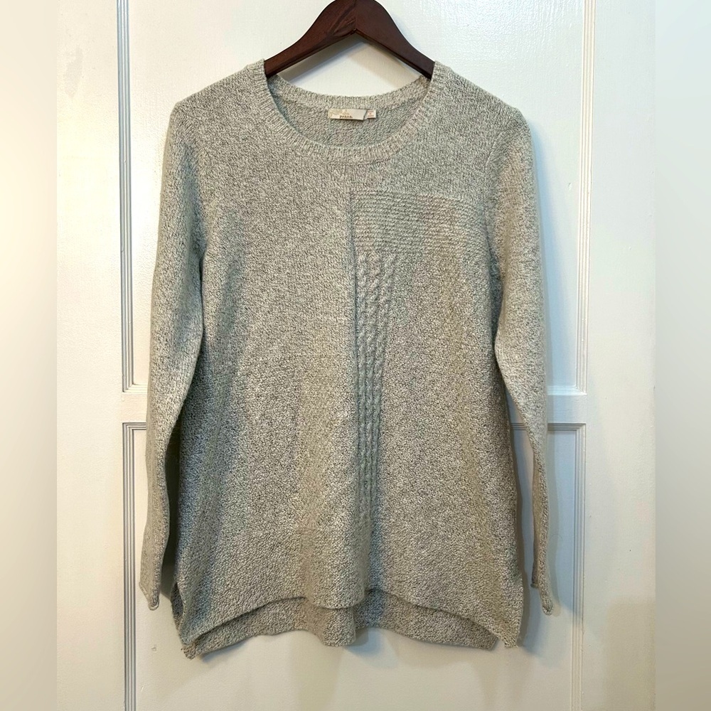 PRANA | Nolan Cable Knit Sweater Tunic | Light Heather Gray Size Medium - Picture 1 of 6